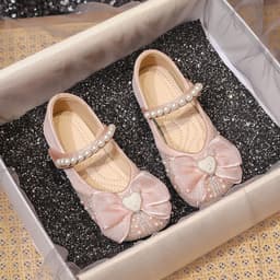 Giày Búp Bê Bé Gái Đính Đá Ngọc Trai Siêu Xinh | Mềm Mại, Êm Chân | Size 23-36.Mã A02 1