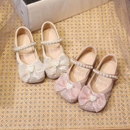 Giày Búp Bê Bé Gái Đính Đá Ngọc Trai Siêu Xinh | Mềm Mại, Êm Chân | Size 23-36.Mã A02 6