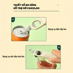 Dụng Cụ Mở Nắp Chai Lọ, Mở Nắp Hộp Đa Năng, Đồ Khui Hộp,Lon Bia 5