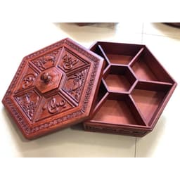 Khay Đựng Bánh Kẹo Ngày Tết bằng Gỗ Hương Cao Cấp Lục Giac Kính - khay đựng mứt tết bằng gỗ - ẢNH THỰC TẾ 9