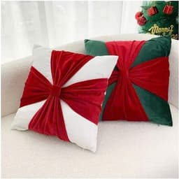 Gối tựa lưng sofa trang trí Decor, phòng khách sang trọng, phù hợp Khách sạn cao cấp chất nhung tông ĐỎ TRẮNG 3