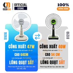 Quạt để bàn Senko B1210 công suất 40W màu đen 3 cánh gió mạnh bảo hành 24 tháng 3