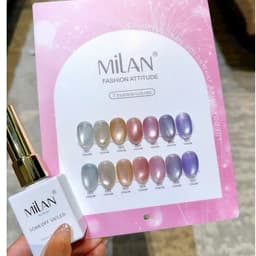 Sét mắt mèo ánh nước 7 chai Milan kèm bảng màu nailbaoan 2