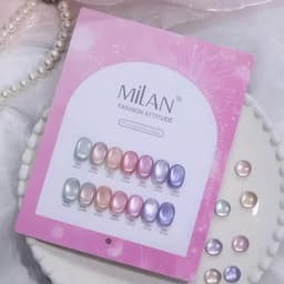 Sét mắt mèo ánh nước 7 chai Milan kèm bảng màu nailbaoan 3