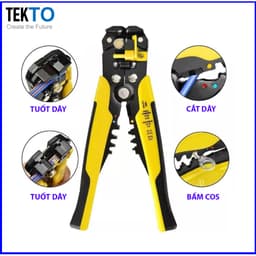3 trong 1 Nhật Bản Kìm tuốt dây điện,Kìm tuốt tự động chuyên cắt, tuốt dây điện, bấm cos 2