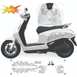 Tem dán Xe Evo 200 - Evo LITE NEO - Evo GRAND - EVO MAX  - Tem Thiết Kế Ngọn Lửa Justin Đẹp có nhiều màu dễ dán 2
