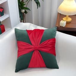 Gối tựa lưng sofa trang trí Decor, phòng khách sang trọng, phù hợp Khách sạn cao cấp chất nhung tông ĐỎ TRẮNG 5