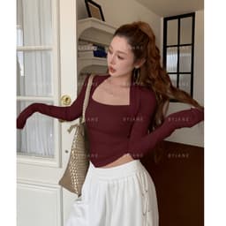 Áo ôm Body Cúp Ngực Nhún Eo Dài Tay Chất Thun mịn Siêu Co Dãn BYJANE - 755 7