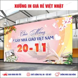 Phông Ngày Nhà giáo Việt Nam 20/11 in theo yêu cầu_ Kích thước, tên, nội dung tùy ý_ In lấy ngay 2