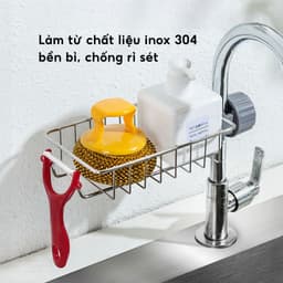 Giá Treo Bồn Rửa Chén Bát Đa Năng JYoohome Kệ Đồ Rửa Chén Inox Không Khoan Vít Giúp Bếp Gọn Gàng 4