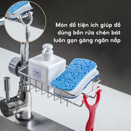 Giá Treo Bồn Rửa Chén Bát Đa Năng JYoohome Kệ Đồ Rửa Chén Inox Không Khoan Vít Giúp Bếp Gọn Gàng 2