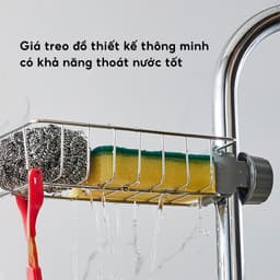 Giá Treo Bồn Rửa Chén Bát Đa Năng JYoohome Kệ Đồ Rửa Chén Inox Không Khoan Vít Giúp Bếp Gọn Gàng 3