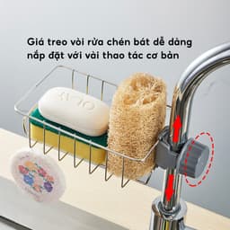 Giá Treo Bồn Rửa Chén Bát Đa Năng JYoohome Kệ Đồ Rửa Chén Inox Không Khoan Vít Giúp Bếp Gọn Gàng 5