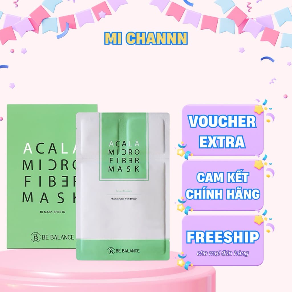 Mặt nạ vải vi sợi Giảm Mụn Acala Micro Fiber Mask 3in1 (1 hộp/ 10 cái)