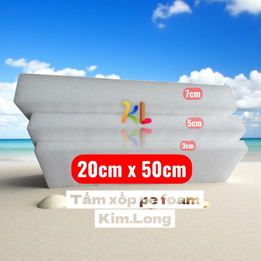 tấm xốp PE foam kích thước 20-50cm, độ dày 3/5/7cm, chất lượng cao