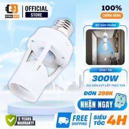 Đui Đèn Treo Lắp Bóng Đèn Thông Minh Hồng Ngoại E27 ,Đuôi Đèn E27 110-240v Có Cảm Biến Chuyển Động 1