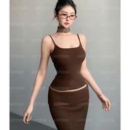 [XẢ KHO] Áo Hai Dây Nữ Basic Ôm Body Chất Cotton Lông Mịn Tôn Dáng JUSTDUN 6M (KÈM MÚT - 2 LỚP) 4