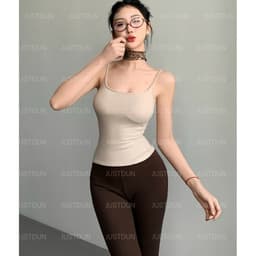 [XẢ KHO] Áo Hai Dây Nữ Basic Ôm Body Chất Cotton Lông Mịn Tôn Dáng JUSTDUN 6M (KÈM MÚT - 2 LỚP) 5