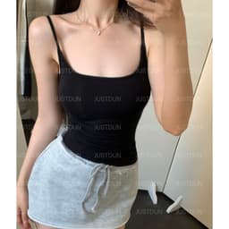 [XẢ KHO] Áo Hai Dây Nữ Basic Ôm Body Chất Cotton Lông Mịn Tôn Dáng JUSTDUN 6M (KÈM MÚT - 2 LỚP) 8