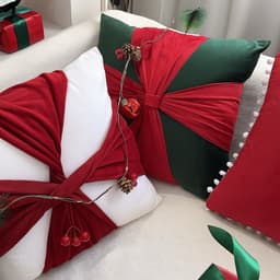 Gối tựa lưng sofa trang trí Decor, phòng khách sang trọng, phù hợp Khách sạn cao cấp chất nhung tông ĐỎ TRẮNG 2
