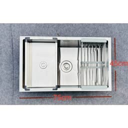 Chậu rửa bát Roslerer  RL04-7545DA | Chậu 1 hố inox âm toàn phần | TẶNG VÒI ROSLERER RL-168 4