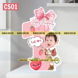 Cột số kèm chibi sinh nhật cho bé trai bé gái 3