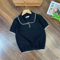 Áo len nữ cổ bè nữ phối viền cổ phong cách Hàn Quốc – Áo dệt kim nữ form ôm xinh xắn cao cấp M614 5
