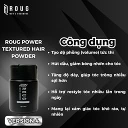 Bột tạo phồng tóc nam Roug Powder Texture Hair 60ml giữ nếp, hút dầu tóc tốt Roug Men's Grooming 6