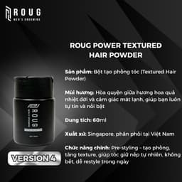 Bột tạo phồng tóc nam Roug Powder Texture Hair 60ml giữ nếp, hút dầu tóc tốt Roug Men's Grooming 5