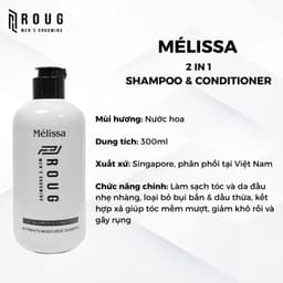 Dầu gội xả Roug Men's Grooming 2 IN 1 Shampoo & Conditioner 300ml cao cấp nam nữ 5
