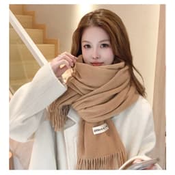 Khăn choàng cổ trơn Different tone màu Neutral chất Cashmere dạ. Khăn choàng tua rua đa năng ấm áp phong cách Hàn Quốc 6