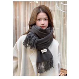 Khăn choàng cổ trơn Different tone màu Neutral chất Cashmere dạ. Khăn choàng tua rua đa năng ấm áp phong cách Hàn Quốc 7
