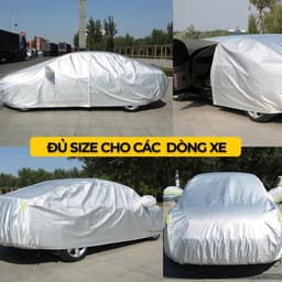 Bạt phủ toàn xe 3 lớp tráng nhôm cao cấp siêu bền chống xước, chống nắng, chống cháy cho ô tô 2