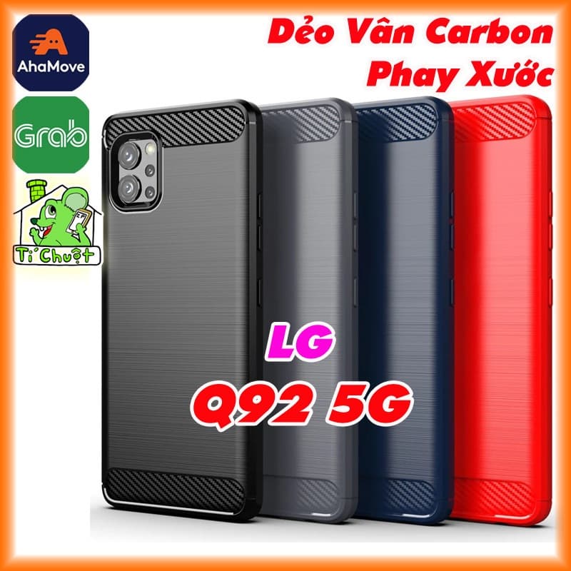 [Ảnh Thật] Ốp Lưng LG Q92 5G Dẻo Vân Carbon Phay Xước Chống Sốc