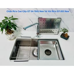 CHẬU RỬA GENTO GT04-7843 NEW | BỀ MẶT CHỐNG XƯỚC | TẶNG VÒI ROSLERER RL-168 4