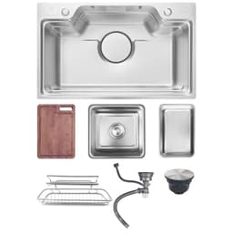 Chậu Rửa Bát Inox Chống Xước GENTO: GT04 – 7848 Premium | TẶNG VÒI ROSLERER RL-168 4