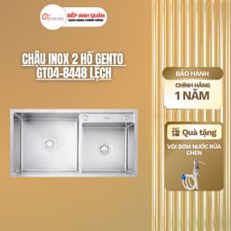 CHẬU RỬA GENTO GT04-8448S | HAI HỐ LỆCH 1