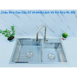 CHẬU RỬA GENTO GT04-8448S | HAI HỐ LỆCH 6