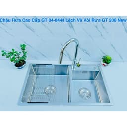 CHẬU RỬA GENTO GT04-8448S | HAI HỐ LỆCH 5