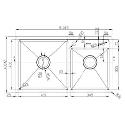 CHẬU RỬA GENTO GT04-8448S | HAI HỐ LỆCH 4