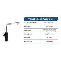 VÒI RỬA GENTO GT-204 NEW BLACK 7