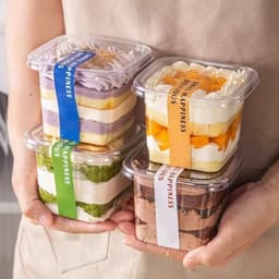 100 Hộp Vuông B108 TRONG ĐỰNG BÁNH ĐỰNG CHÈ KHÚC BẠCH KÈM NẶP ưi 6