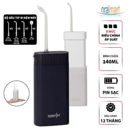 Máy tăm nước cá nhân không dây Waterjet Cordless Mini (4 đầu tăm,dùng được cho người niềng răng,răng sứ,có đầu cạo lưỡi) 2