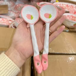 Bộ chén dĩa hoạ tiết Thỏ hồng Lucky  bát đĩa sứ Decor, Chén dĩa dễ thương, Bát ăn cơm 7