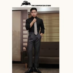 [ DEAL MỞ BÁN ] Quần âu nam Cao Cấp The Carpenter Gấp 1 ly vải Chèo 81 dày dặn đứng form, dày dặn không nhăn không Xù. 3