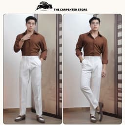 [ DEAL MỞ BÁN ] Quần âu nam Cao Cấp The Carpenter Gấp 1 ly vải Chèo 81 dày dặn đứng form, dày dặn không nhăn không Xù. 8