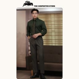 [ DEAL MỞ BÁN ] Quần âu nam Cao Cấp The Carpenter Gấp 1 ly vải Chèo 81 dày dặn đứng form, dày dặn không nhăn không Xù. 5