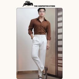 [ DEAL MỞ BÁN ] Quần âu nam Cao Cấp The Carpenter Gấp 1 ly vải Chèo 81 dày dặn đứng form, dày dặn không nhăn không Xù. 4
