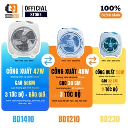 Quạt hộp Senko BD1012 40W để bàn học bàn làm việc, phòng ngủ 3 cấp gió mạnh bảo hành 24 tháng 2