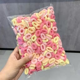 Gói 500 chun buộc tóc thun cột tóc len xù màu sắc tươi sáng đáng yêu cho bé 9